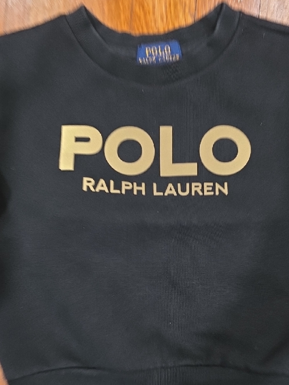 NWOT Polo by Ralph Lauren Black Sweatshirt with Gold Logo Size 3/3T - Picture 7 of 7